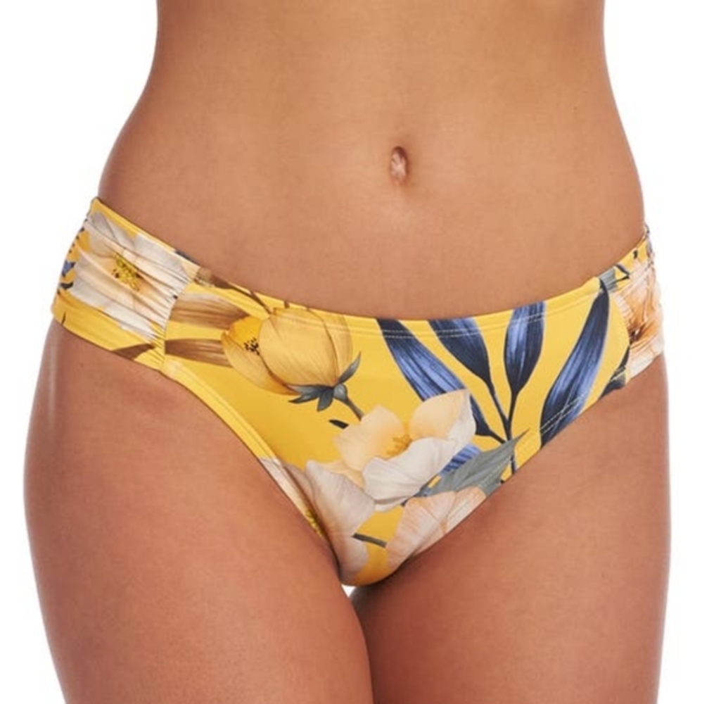 La Blanca Belle Side Shirred Hipster Bikini Bottom Marigold 8